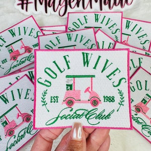 Golf Wives Embroidered Patch, iron on patch, diy patches, hat bar patch, truck hat patch, preppy patch, trending patch, golf patch