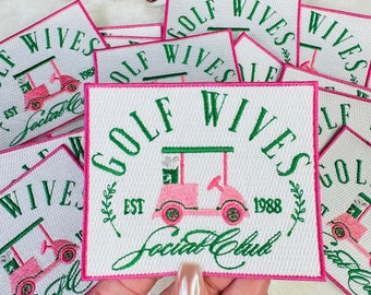 Golf Wives Embroidered Patch, iron on patch, diy patches, hat bar patch, truck hat patch, preppy patch, trending patch, golf patch