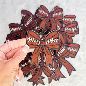 Coquette Football Embroidered Bow Patch