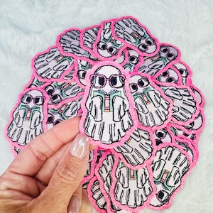 Bookish Girly Ghost Embroidered Patch