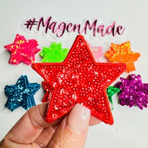 Red Star Sequin Patch