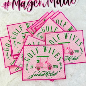 Golf Wives Pink Embroidered Patch