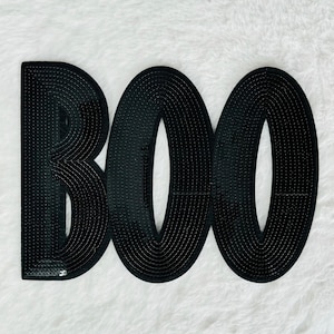 Black Boo Sequin Patch