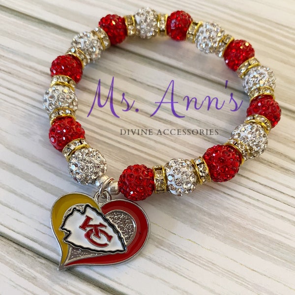 Women's Blingy Chiefs Bracelet