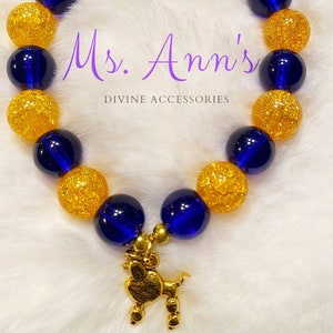 Sigma Gamma Rho Inspired Poodle Charm Bracelet (10 mm)
