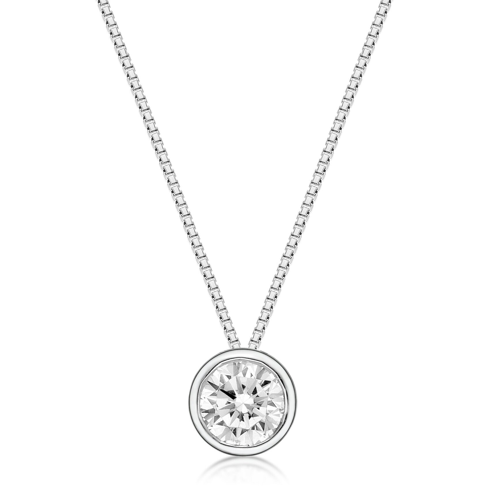 0.5 1 Carat Carat Lab Grown Diamond Pendant Necklace for Women