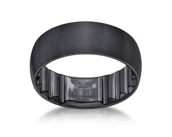 Black Zirconium Band Ring for Men / Band Ring / Black Ring / 8 MM Wide Ring / Ring Size 8 to 12