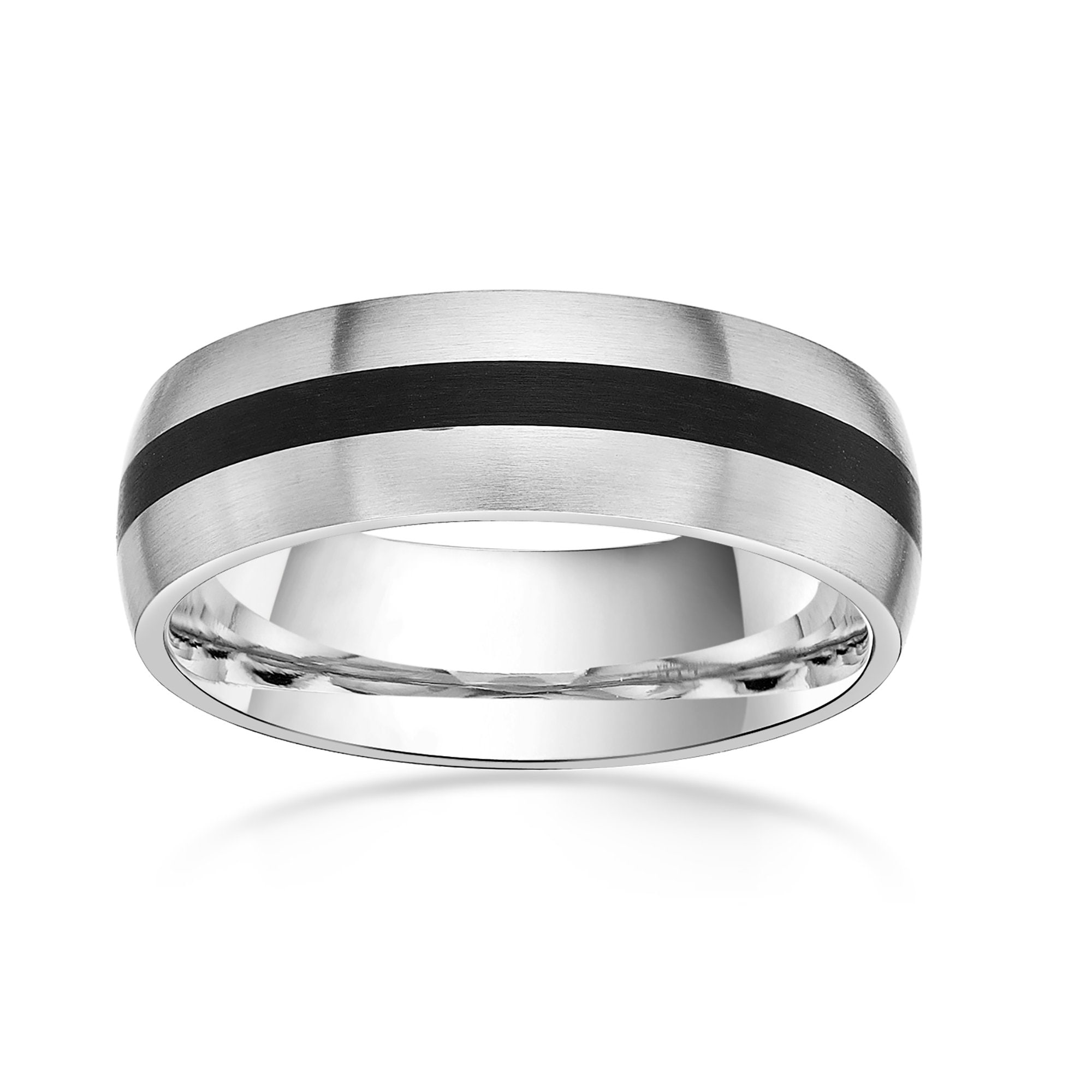 Tungsten Carbide Black & Yellow Gold Plate Lines Ring | Goldmark (AU)