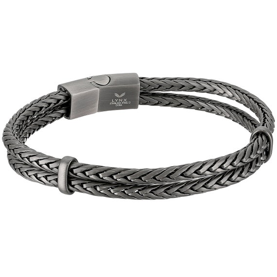 Lynx Men's Braided Leather Bracelet