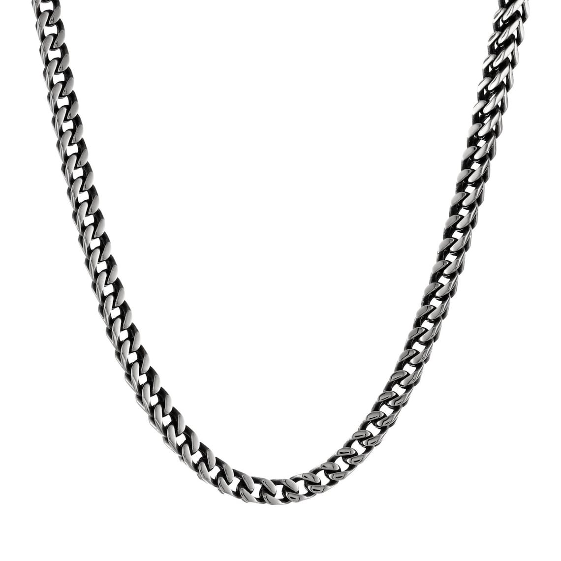 Foxtail Chain Necklace for Men / Stainless Steel With Antique Ion