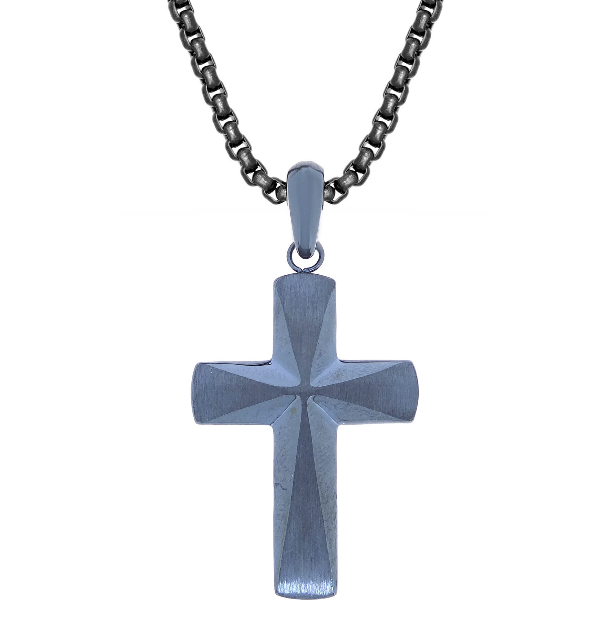 Mens blue cross necklace outlet