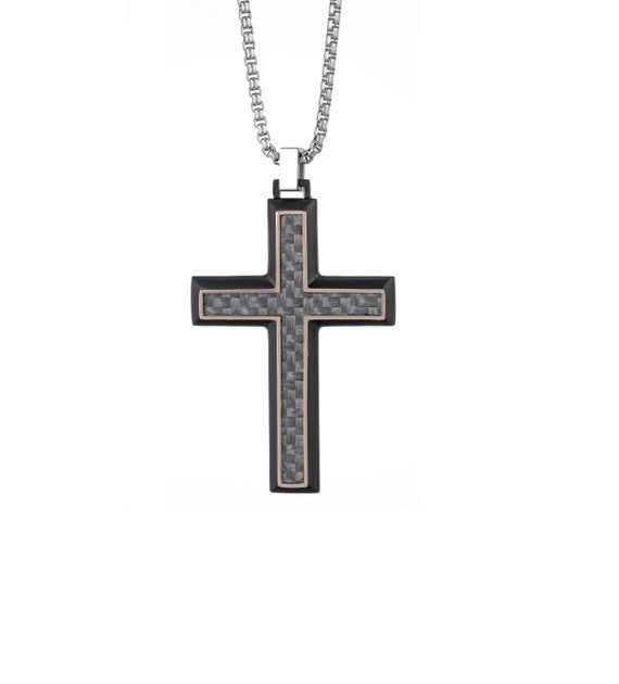 Carbon fiber cross best sale necklace