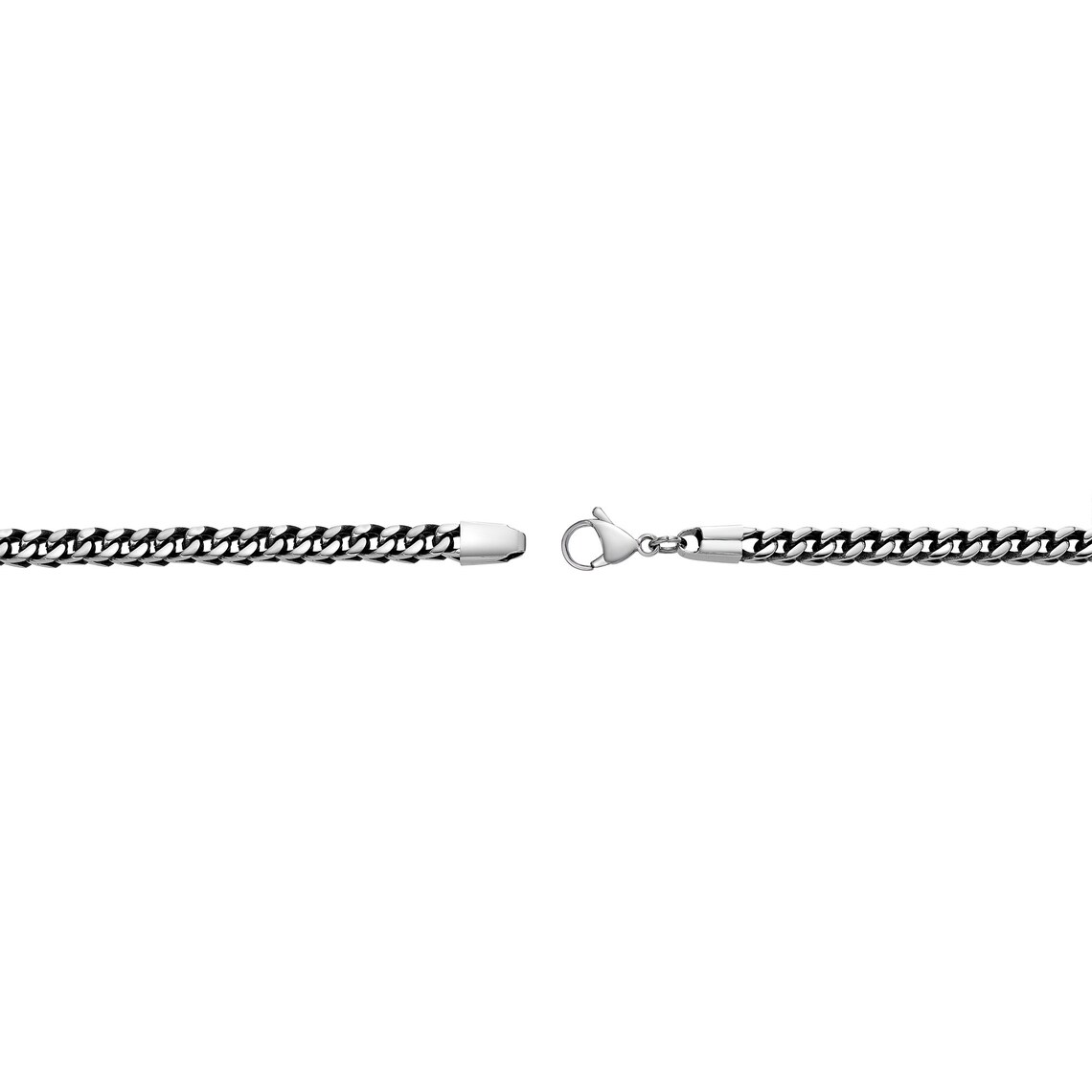 Foxtail Chain Necklace for Men / Stainless Steel With Antique Ion