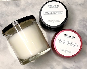 Island Rhythm | Scented Candle | Coconut Apricot Wax | Hand poured | Non toxic candles | Gifts | Safe for your home | Self Care | Clean Burn