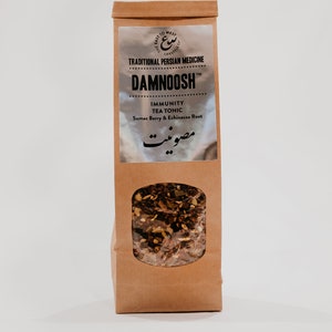Damnoosh Immunity Traditional Persian Medicine Herbal Tea Tonic Sumac Berry Echinacea Root Turmeric Lemon Myrtle Elderberries and Ginger