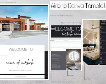 Airbnb Welcome Book Template, Vacation Rental Welcome Book, VRBO Welcome Book, Editable Airbnb Guest Book, House manual, Canva Welcome Guide