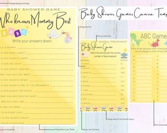 10 Baby Shower Games, Baby Shower Game Bundle, Baby Shower Games Package, Instant Download, Baby Shower Games Bundle, Printable Games