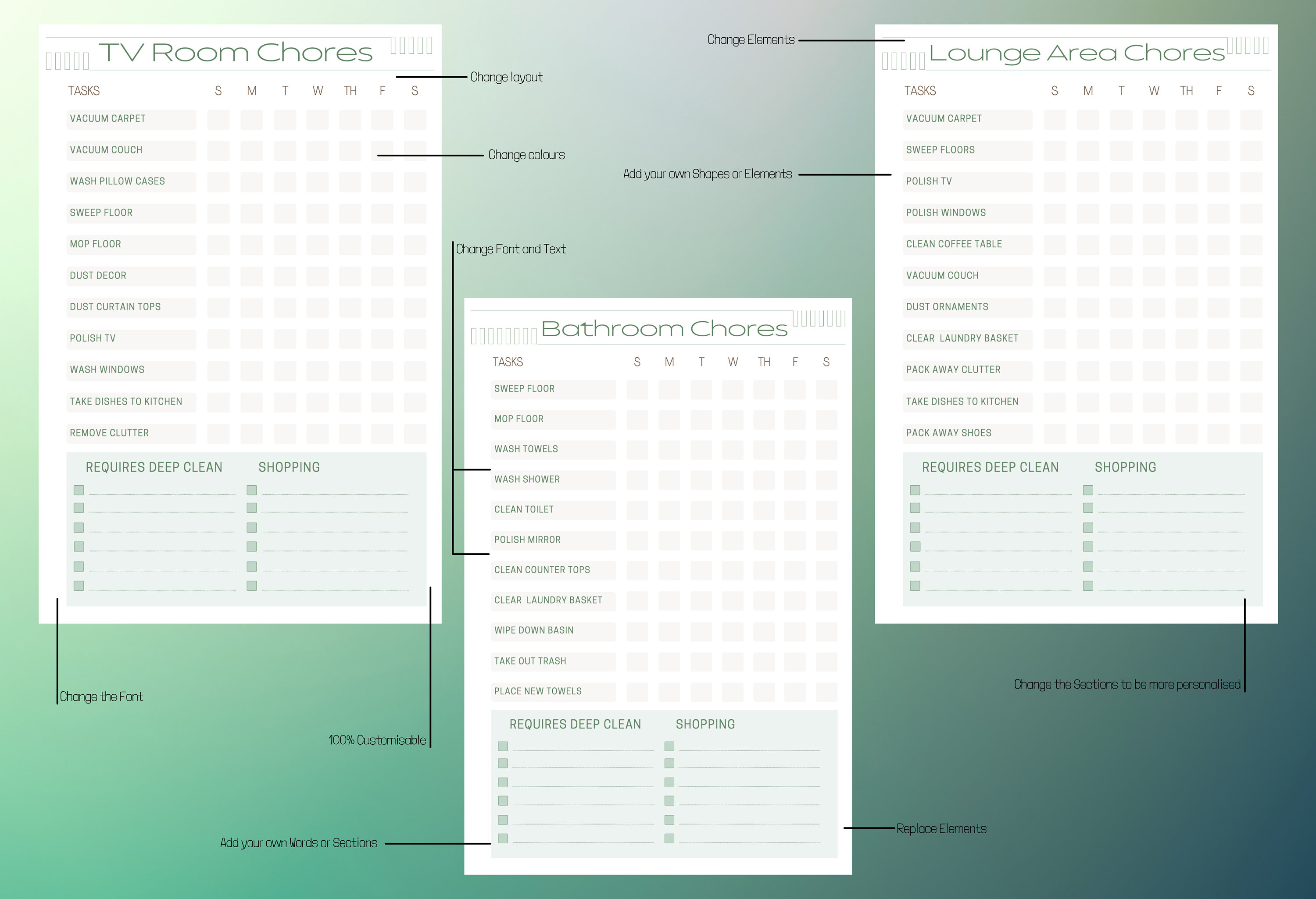Printable Editable Chore Chart - Etsy