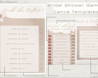 10 Bridal Shower Games, Printable Bridal Shower Games, Editable Bridal Party Games, Wedding shower games