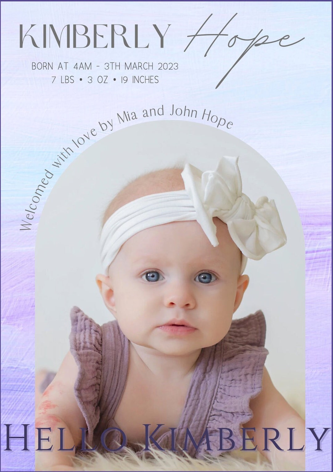 Printable Baby Shower Announcement. Invite Customizable Etsy