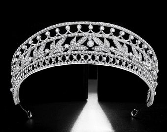 Tiare en argent, diadème de mariée Swarovski, couronne de mariage, diadème de mariée, diadème en cristaux Swarovski, coiffe de mariage, magnifique cadeau de couronne de mariage