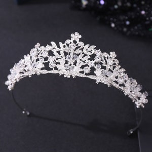 Rose gold Bridal tiara gold Wedding crown Rhinestone Silver crystal tiara Vintage style wedding tiara Bridal headband Hair headpiece Jewelry Silver