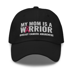 My Mom Is A Warrior Hat, Cancer Awareness, Cancer Gift, Cancer Survivor, embroidered hat, baseball cap, baseball hat, embroidered cap,