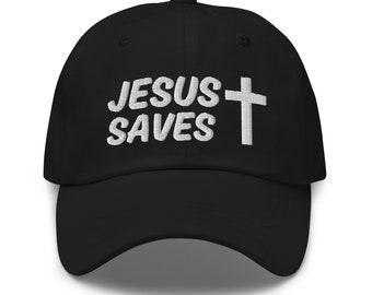 Jesus Saves Christian Hat, Faith Baseball Cap, Religious Gift Adjustable One Size