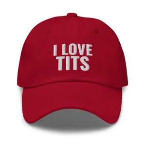 I Love Tits Hat, Adult Humor Gift, Lesbian Gift, Lesbian Hat, Gag Gift, Funny Gag Gift,embroidered hat, baseball cap, baseball hat, dad hat image 9