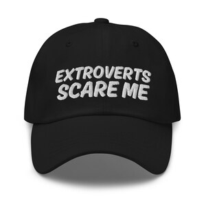 Extroverts Scare Me Hat, Embroidered dad hat, Funny joke meme hat, Offensive Hat, Funny gift for him, Adult Gift Ideas, Funny gift for her