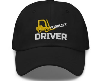 Gorra de conductor de montacargas, regalo de montacargas, regalo de montacargas, gorra bordada, gorra de béisbol, gorra de béisbol, gorra bordada, gorra de papá, gorra de papá, papá