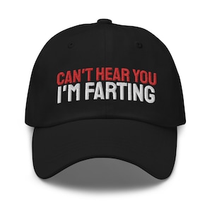 Can't Hear You I'm Farting Hat, Funny Gift, Funny Hat, embroidered hat, baseball cap, baseball hat, embroidered cap, dad hat, dad cap,