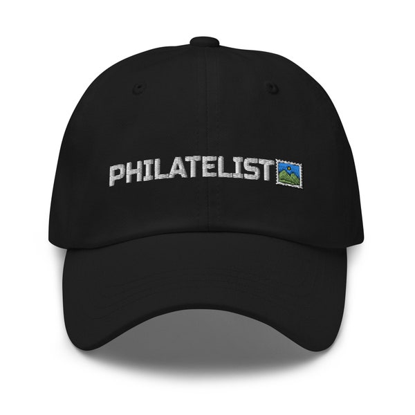 Philatelist Hat, Philatelist Gift, Stamp Collector, Stamp Collection, Stamps Gift, embroidered hat, baseball cap, baseball hat, embroidered