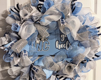 Go Heels! UNC Fan Wreath