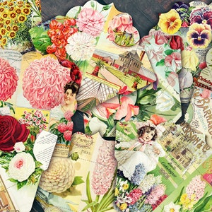 10 Vintage Botanical Envelopes – Instant Download, Printable, Paper Craft, Botanical Ephemera, Antique Garden