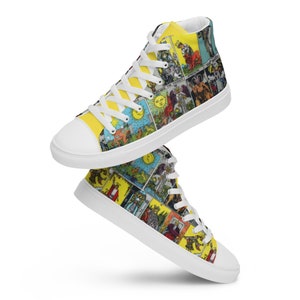 Zapatillas altas de lona Tarot para mujer – Zapatos de Arcanos Mayores de R.W. Smith, Calzado Espiritual de Brujería