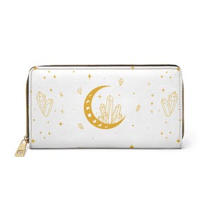 Golden Crescent Moon Wallet, A Zip Around Goddess Accessory
