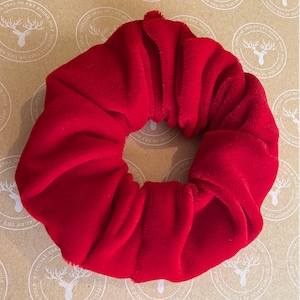 Red Velvet Scrunchie, Lux Red Velvet Scrunchie, Large Scrunchie, Velvet Christmas Hair Scrunchie, Holidays