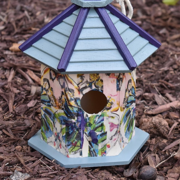 Butterfly Birdhouse | Wooden Birdhouse | Decoupage Birdhouse | Handmade Birdhouse | Custom Birdhouse | Hanging Birdhouse