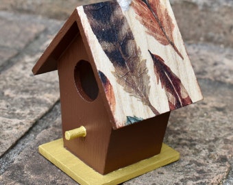 Mini casetta per uccelli / fatta a mano / su misura / regalo per insegnanti / ornamento / bomboniera / casetta per uccelli in legno / decorazioni per interni / decorazioni per esterni