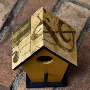 Music Themed Mini Birdhouse | Music Note Birdhouse | Music Lover Decor | Pinewood Birdhouse | Indoor Decor | Handmade | Custom Made