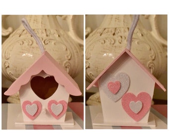 Mini Valentine&#39;s Day Birdhouse | Mini Heart Birdhouse | Valentine&#39;s Day Decor | Custom Birdhouse | Handmade Birdhouse