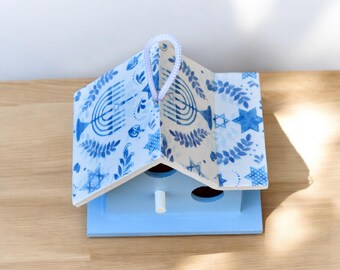 Mini vogelhuisje Chanoeka | Chanoeka-decor | Chanoeka-decor voor binnen | Op maat gemaakt | Mini-vogelhuisje | Vogelhuisje voor decoupage