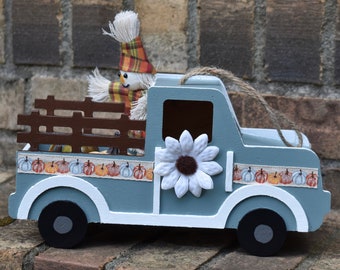 Herfstdecor | Herfstvrachtwagen | Vrachtwagen met pompoenthema | Landbouwwagen| Handgemaakt | Speciaal gemaakt