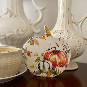 Signo de calabaza de madera / Signo de caída de madera / Decoración de otoño / Decoración colgante / Hecho a mano / Decoración personalizada / Decoración interior