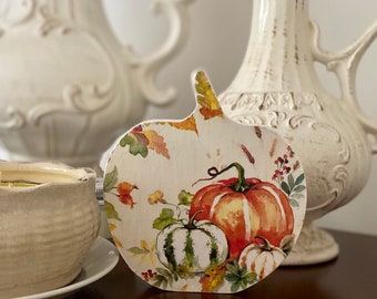 Houten pompoenbord | Houten herfstbord | Herfstdecor | Hangende decoratie | Handgemaakt | Aangepaste inrichting | Binnendecoratie