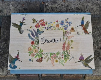 Houten kist| Houten kist "Adem" | Positieve bevestigingsbox | Houten opbergdoos| Handgemaakt