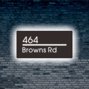 House Number Sign,Custom LED Address Box,Design Address Plaque,Rectangle Light Box,Illuminated House Sign,Address Number Sign,Door Sign