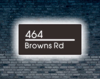 House Number Sign,Custom LED Address Box,Design Address Plaque,Rectangle Light Box,Illuminated House Sign,Address Number Sign,Door Sign