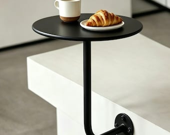 Narrow Space Wall Mounted Bar Table, Industrial Metal Cafe Table for Balcony and Kitchen Use